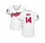 Women's Majestic Cleveland Indians #14 Larry Doby Authentic White Home 2016 World Series Bound Cool Base MLB Jersey