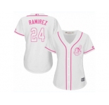 Women's Majestic Cleveland Indians #24 Manny Ramirez Authentic White Fashion Cool Base MLB Jersey