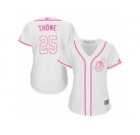 Women's Majestic Cleveland Indians #25 Jim Thome Authentic White Fashion Cool Base MLB Jersey