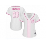Women's Majestic Cleveland Indians #26 Austin Jackson Authentic White Fashion Cool Base MLB Jersey