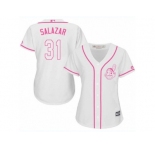 Women's Majestic Cleveland Indians #31 Danny Salazar Authentic White Fashion Cool Base MLB Jersey