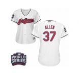 Women's Majestic Cleveland Indians #37 Cody Allen Authentic White Home 2016 World Series Bound Cool Base MLB Jersey