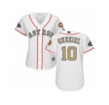 Women Houston Astros #10 Yuli Gurriel White 2018 Gold Program Cool Base Stitched Baseball jersey