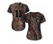Women Houston Astros #11 Evan Gattis Camo Realtree Collection Cool Base Stitched MLB Jersey