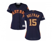 Women Houston Astros #15 Carlos Beltran Navy 2018 Gold Program Cool Base Stitched Baseball Jersey