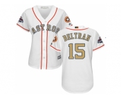 Women Houston Astros #15 Carlos Beltran White 2018 Gold Program Cool Base Stitched Baseball jersey