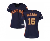 Women Houston Astros #16 Brian McCann Navy 2018 Gold Program Cool Base Stitched Baseball Jersey