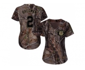 Women Houston Astros #2 Alex Bregman Camo Realtree Collection Cool Base Stitched MLB Jersey