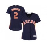 Women Houston Astros #2 Alex Bregman Navy Blue Alternate Stitched MLB Jersey