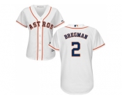 Women Houston Astros #2 Alex Bregman White Home Stitched MLB Jersey