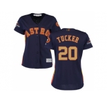 Women Houston Astros #20 Preston Tucker Navy 2018 Gold Program Cool Base Stitched Baseball Jersey