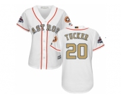 Women Houston Astros #20 Preston Tucker White 2018 Gold Program Cool Base Stitched Baseball jersey