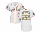 Women Houston Astros #22 Josh Reddick White 2018 Gold Program Cool Base Stitched Baseball jersey