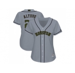 Women Houston Astros #27 Jose Altuve Grey 2018 Memorial Day Cool Base Stitched MLB Jersey