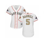 Women Houston Astros #5 Jeff Bagwell White 2018 Gold Program Cool Base Stitched Baseball jersey