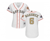 Women Houston Astros #6 Jake Marisnick White 2018 Gold Program Cool Base Stitched Baseball jersey