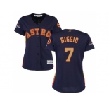 Women Houston Astros #7 Craig Biggio Navy 2018 Gold Program Cool Base Stitched Baseball Jersey