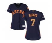 Women Houston Astros #7 Craig Biggio Navy 2018 Gold Program Cool Base Stitched Baseball Jersey