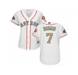 Women Houston Astros #7 Craig Biggio White 2018 Gold Program Cool Base Stitched Baseball jersey