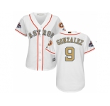 Women Houston Astros #9 Marwin Gonzalez White 2018 Gold Program Cool Base Stitched Baseball jersey