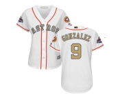 Women Houston Astros #9 Marwin Gonzalez White 2018 Gold Program Cool Base Stitched Baseball jersey