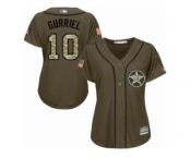 Women Majestic Houston Astros #10 Yuli Gurriel Authentic Green Salute to Service MLB Jersey