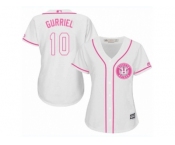 Women Majestic Houston Astros #10 Yuli Gurriel Replica White Fashion Cool Base MLB Jersey