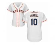 Women Majestic Houston Astros #10 Yuli Gurriel Replica White Home Cool Base MLB Jersey
