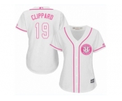 Women Majestic Houston Astros #19 Tyler Clippard Replica White Fashion Cool Base MLB Jersey