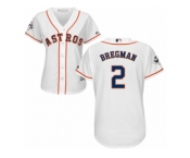 Women Majestic Houston Astros #2 Alex Bregman Replica White Home 2017 World Series Bound Cool Base MLB Jersey