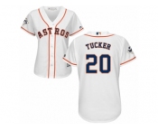 Women Majestic Houston Astros #20 Preston Tucker Replica White Home 2017 World Series Bound Cool Base MLB Jersey