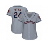 Women Majestic Houston Astros #24 Jimmy Wynn Authentic Grey Road 2017 World Series Bound Cool Base MLB Jersey