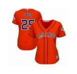 Women Majestic Houston Astros #25 Jose Cruz Jr. Replica Orange Alternate 2017 World Series Bound Cool Base MLB Jersey
