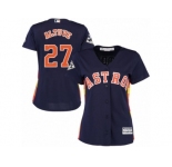 Women Majestic Houston Astros #27 Jose Altuve Replica Navy Blue Alternate 2017 World Series Bound Cool Base MLB Jersey