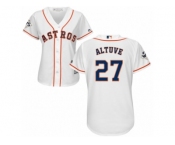 Women Majestic Houston Astros #27 Jose Altuve Replica White Home 2017 World Series Bound Cool Base MLB Jersey