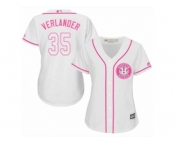 Women Majestic Houston Astros #35 Justin Verlander Replica White Fashion Cool Base MLB Jersey
