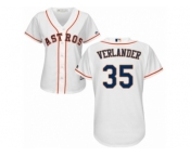 Women Majestic Houston Astros #35 Justin Verlander Replica White Home Cool Base MLB Jersey