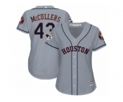 Women Majestic Houston Astros #43 Lance McCullers Replica Grey Road 2017 World Series Bound Cool Base MLB Jersey