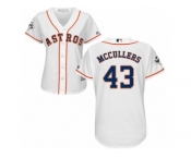 Women Majestic Houston Astros #43 Lance McCullers Replica White Home 2017 World Series Bound Cool Base MLB Jersey