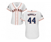 Women Majestic Houston Astros #44 Roy Oswalt Replica White Home 2017 World Series Bound Cool Base MLB Jersey