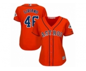 Women Majestic Houston Astros #46 Francisco Liriano Authentic Orange Alternate 2017 World Series Bound Cool Base MLB Jersey