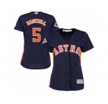 Women Majestic Houston Astros #5 Jeff Bagwell Authentic Navy Blue Alternate 2017 World Series Bound Cool Base MLB Jersey