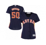 Women Majestic Houston Astros #50 J.R. Richard Replica Navy Blue Alternate 2017 World Series Bound Cool Base MLB Jersey