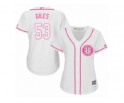 Women Majestic Houston Astros #53 Ken Giles Replica White Fashion Cool Base MLB Jersey