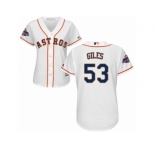 Women Majestic Houston Astros #53 Ken Giles Replica White Home 2017 World Series Champions Cool Base MLB Jersey