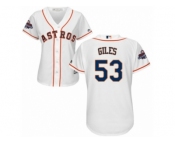 Women Majestic Houston Astros #53 Ken Giles Replica White Home 2017 World Series Champions Cool Base MLB Jersey
