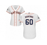 Women Majestic Houston Astros #60 Dallas Keuchel Replica White Home 2017 World Series Bound Cool Base MLB Jersey