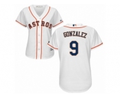 Women Majestic Houston Astros #9 Marwin Gonzalez Replica White Home Cool Base MLB Jersey
