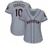 Women's Houston Astros #10 Yuli Gurriel Authentic Grey Road Cool Base 2019 World Series Bound Baseball Jersey
