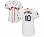 Women's Houston Astros #10 Yuli Gurriel Authentic White Home Cool Base 2019 World Series Bound Baseball Jersey